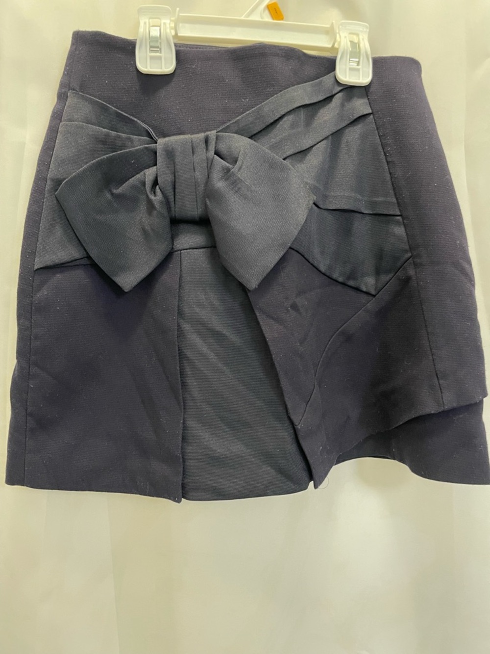 Bow Front Mini Skirt in Deep Navy